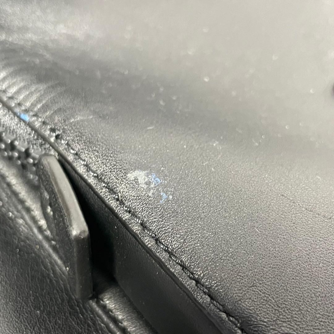 ★コーチ　リュック　オールレザー　フラップ　シルバー金具　型押しロゴ　ブラック