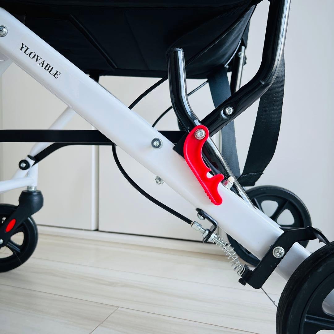 【良品】　介助式　車椅子（杖・説明書付き）／軽量