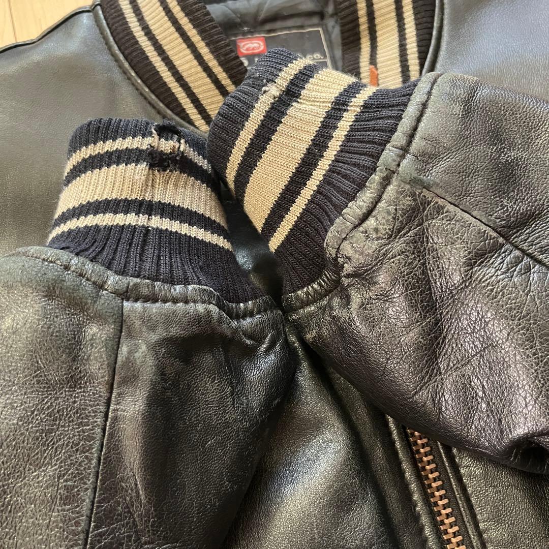 90s ECKO UNLTD レザー スタジャン ラムレザー