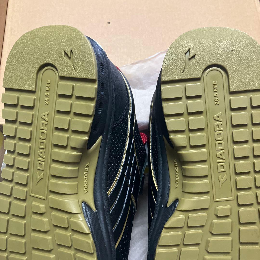 DIADORA ベルクロ安全靴 26.5cm ブラック/レッド