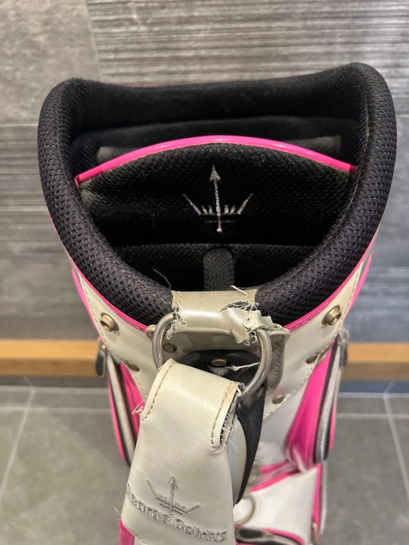 ジョージスピリッツキャディバッグ ホワイト×ピンク【数量限定・激レア