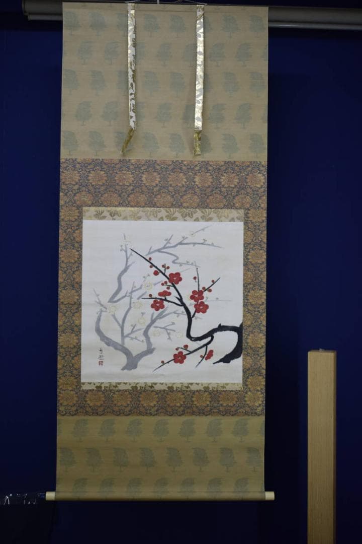/小林古径/紅白梅図/布袋屋掛軸HI-394