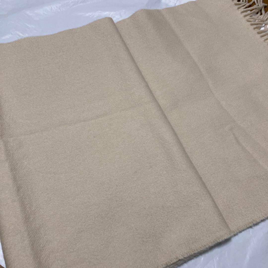 美品 ジョンストンズ カシミヤ100％ 中判ストール オフホワイト