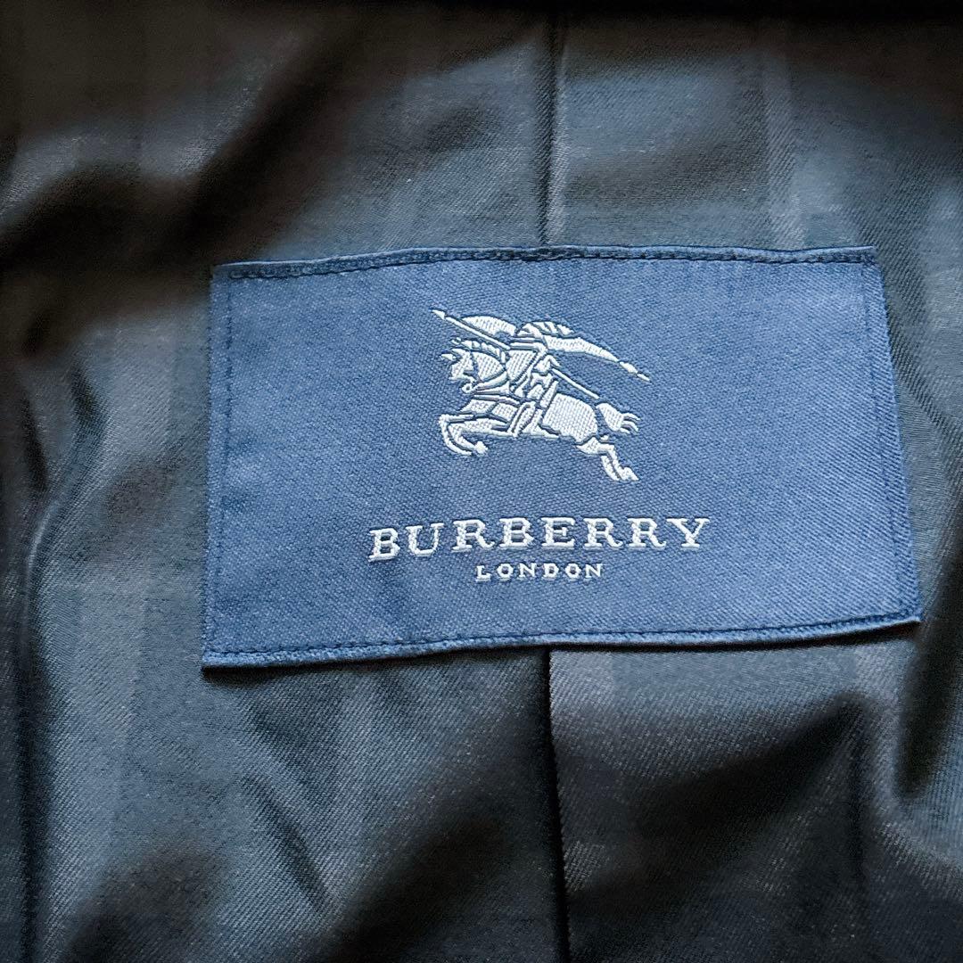 美品 バーバリーロンドン カシミヤ アンゴラ混 ハーフコート 黒 ノバチェック