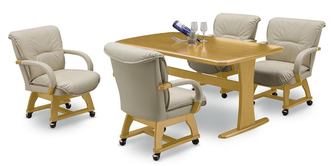 SK DCMD 2脚 回転式ダイニングチェア アームチェア ナチュラルLブラウン