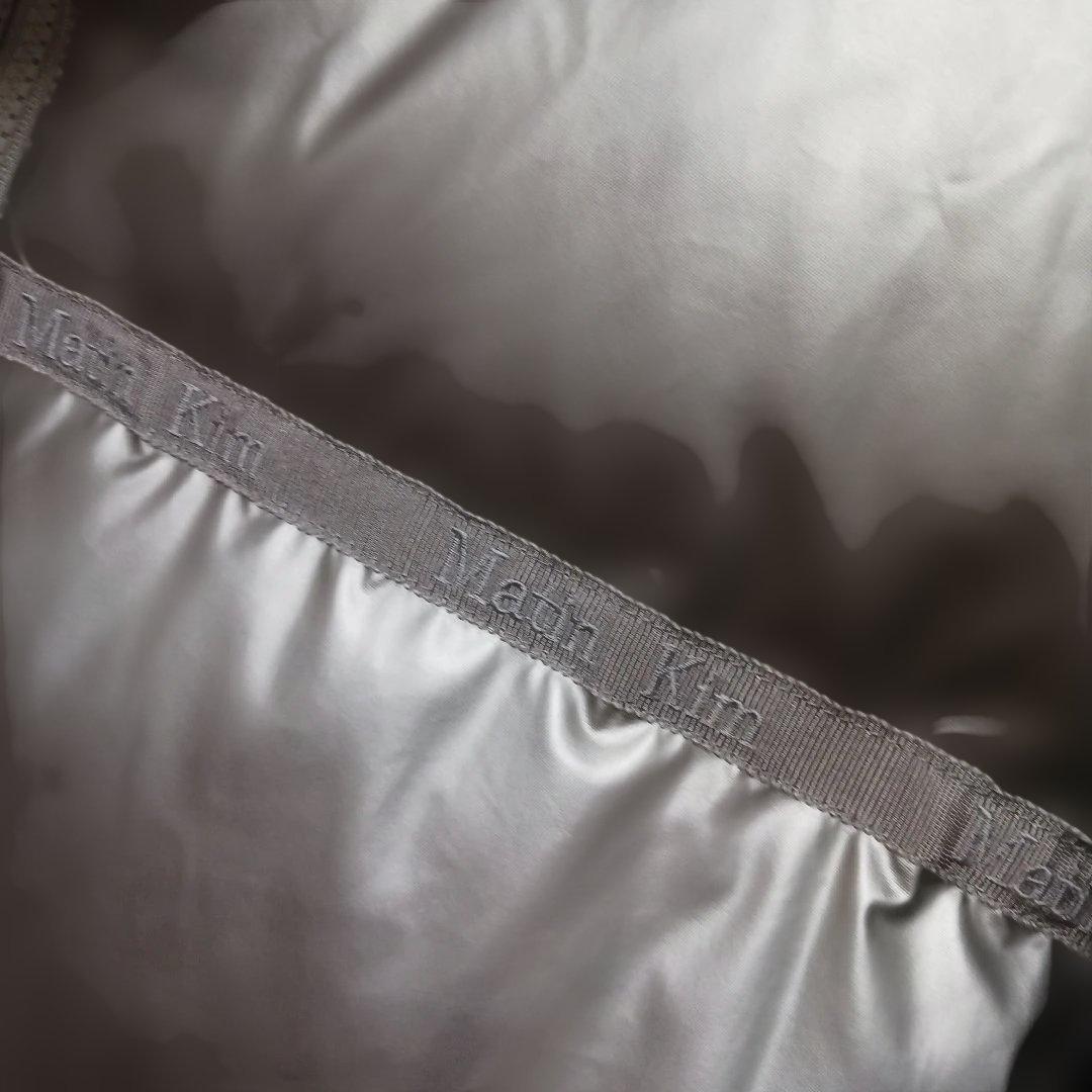 2946【未使用・レア】MatinKimダウンジャケット　シルバー　L　刺繍ロゴ