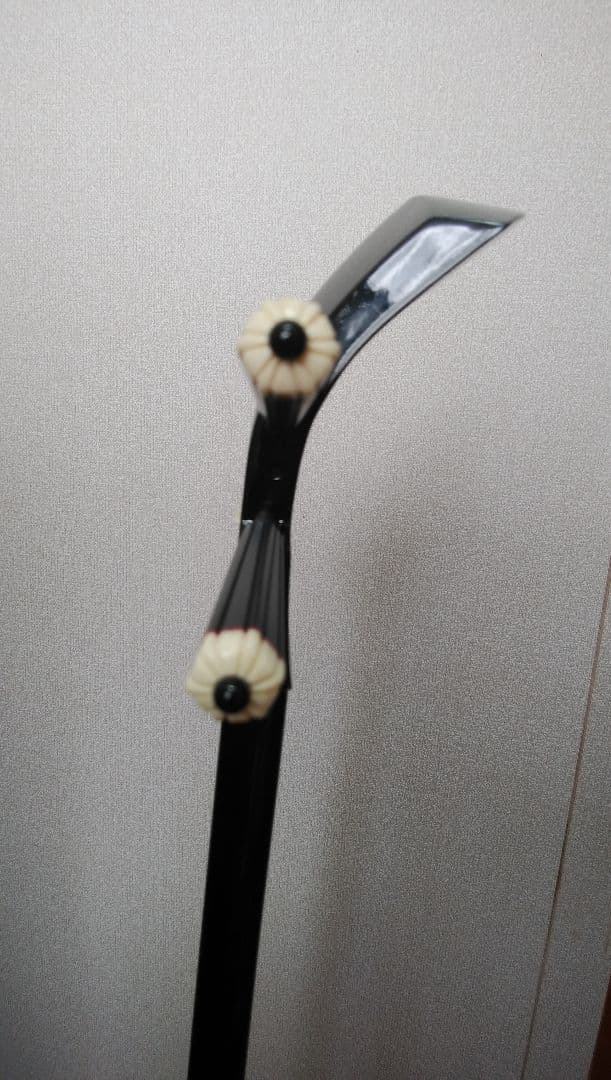 三線 銘苅春政作 知念大工型 特級黒檀材 棹と胴のみ