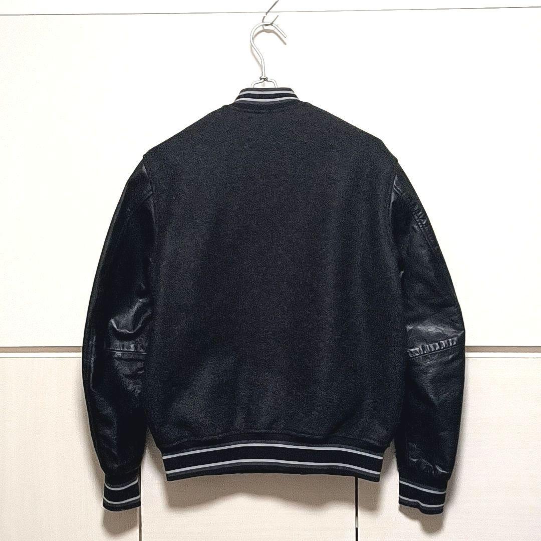 美品★DIESEL　ディーゼル　メルトン×レザー　スタジャン　ワッペン　ブラック