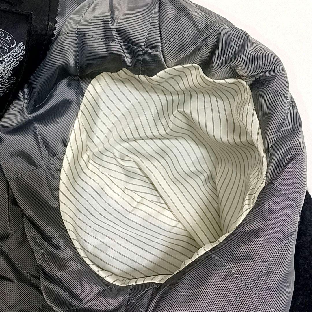 美品★DIESEL　ディーゼル　メルトン×レザー　スタジャン　ワッペン　ブラック