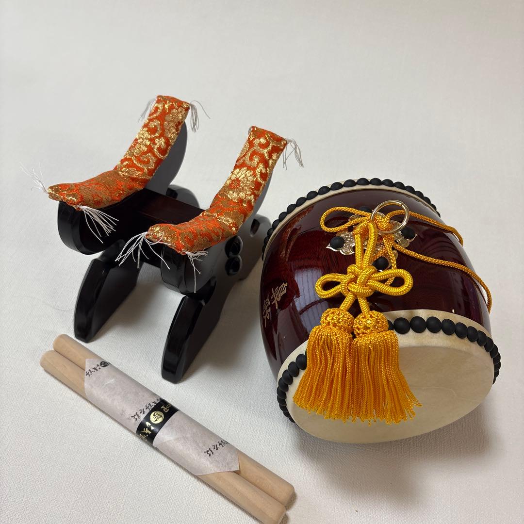 ミニ和太鼓 バチ 本格的太鼓 太鼓 台セット 記念品 装飾品
