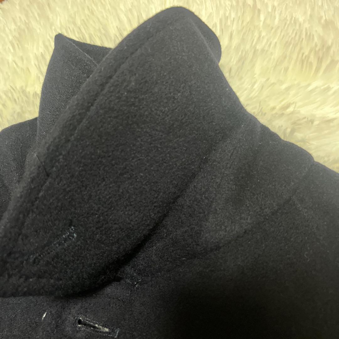 【最高級】バーバリー カシミヤ100% ステンカラーコート 紺 比翼 L相当