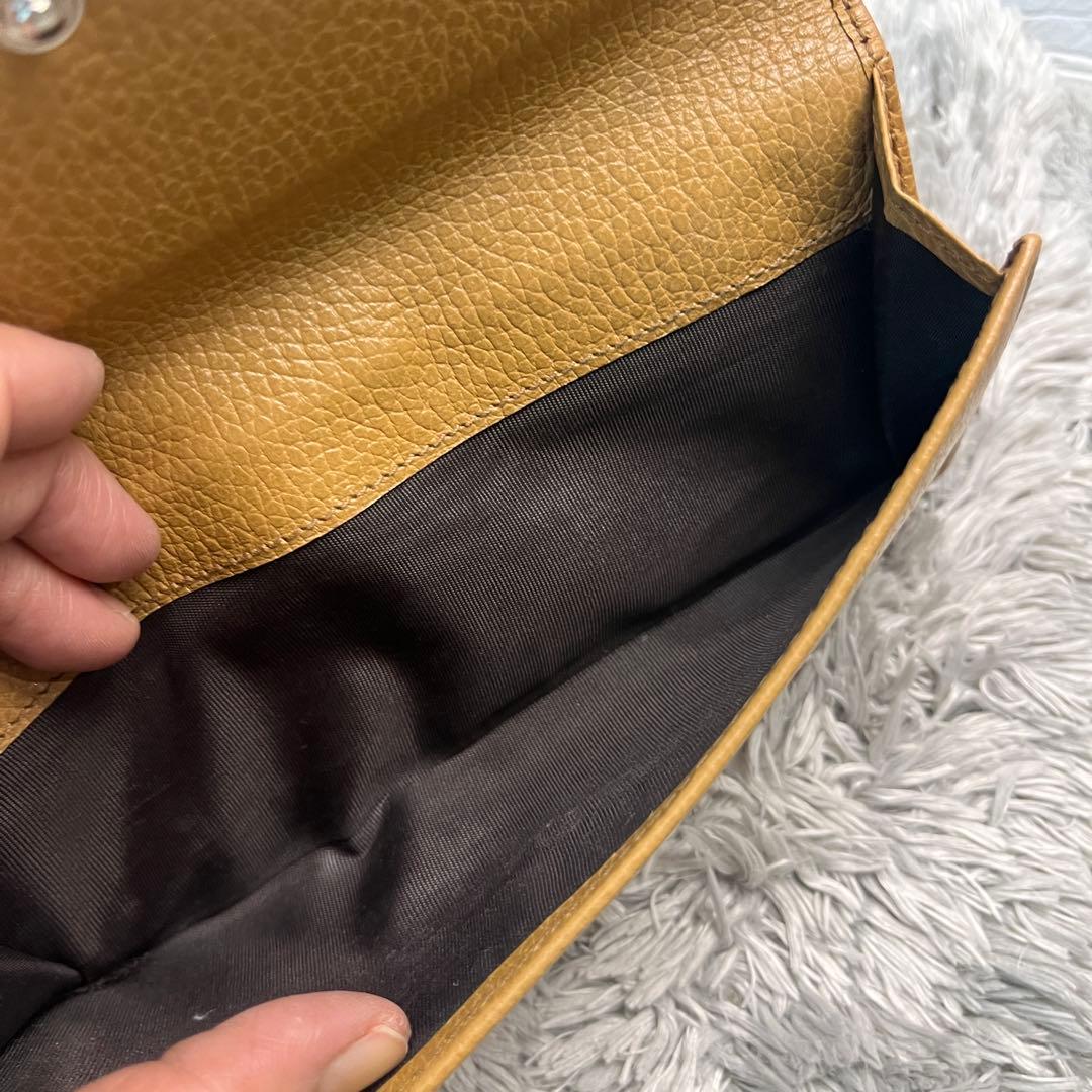 GUCCI✨インターロッキング　コンチネンタ　長財布　シボレザー　キャメル