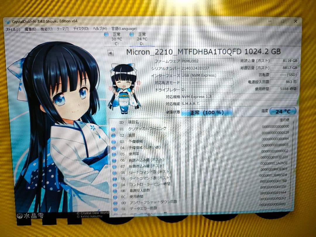 内蔵型SSD Micron NVMe 2280 M.2 SSD 1TB