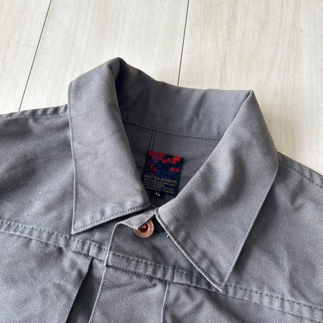 BRU NA BOINNE コットンGジャン グレー 日本製　 アメカジ　M