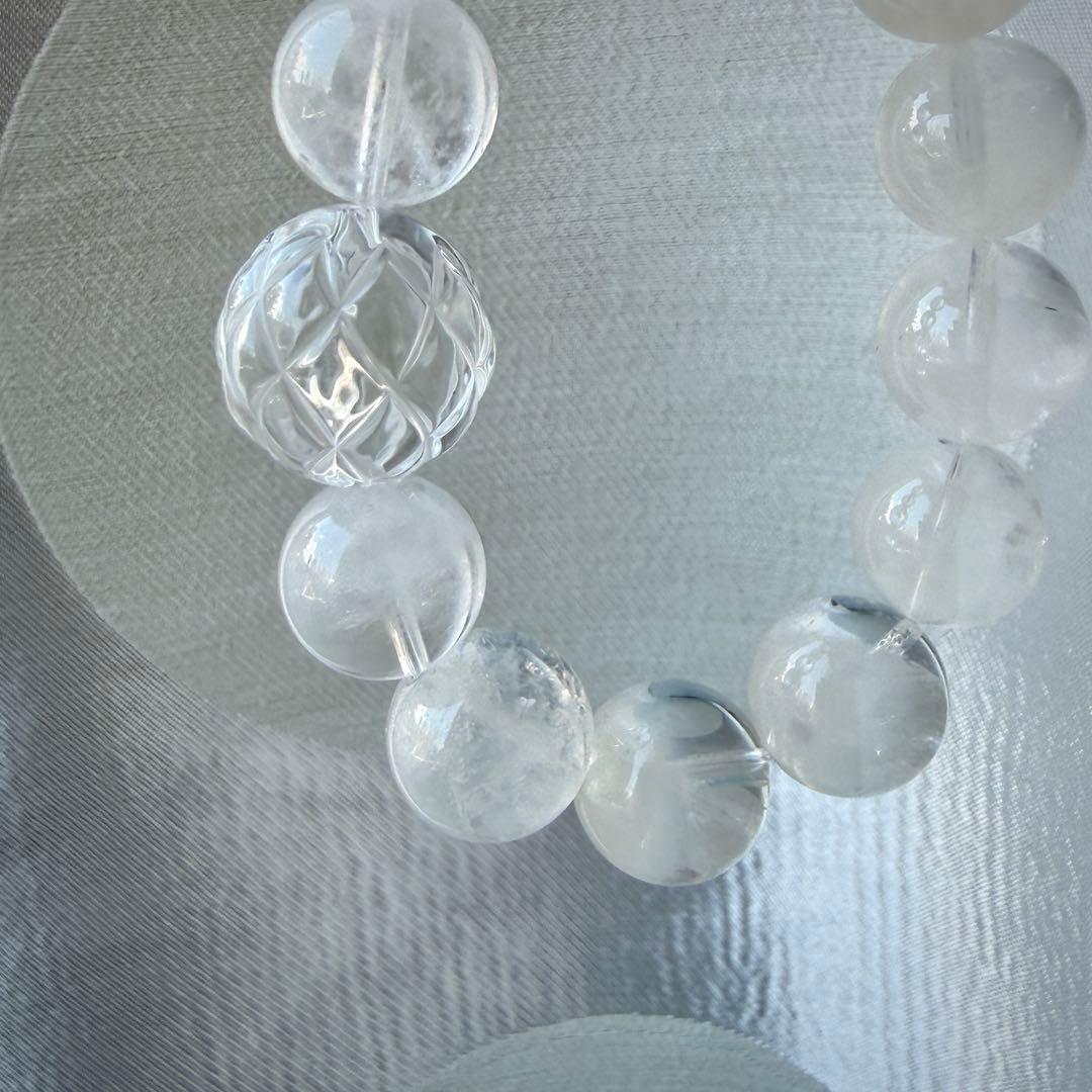 MARUMIさま専用♡水晶ともふもふエンジェルラダーのブレスレット