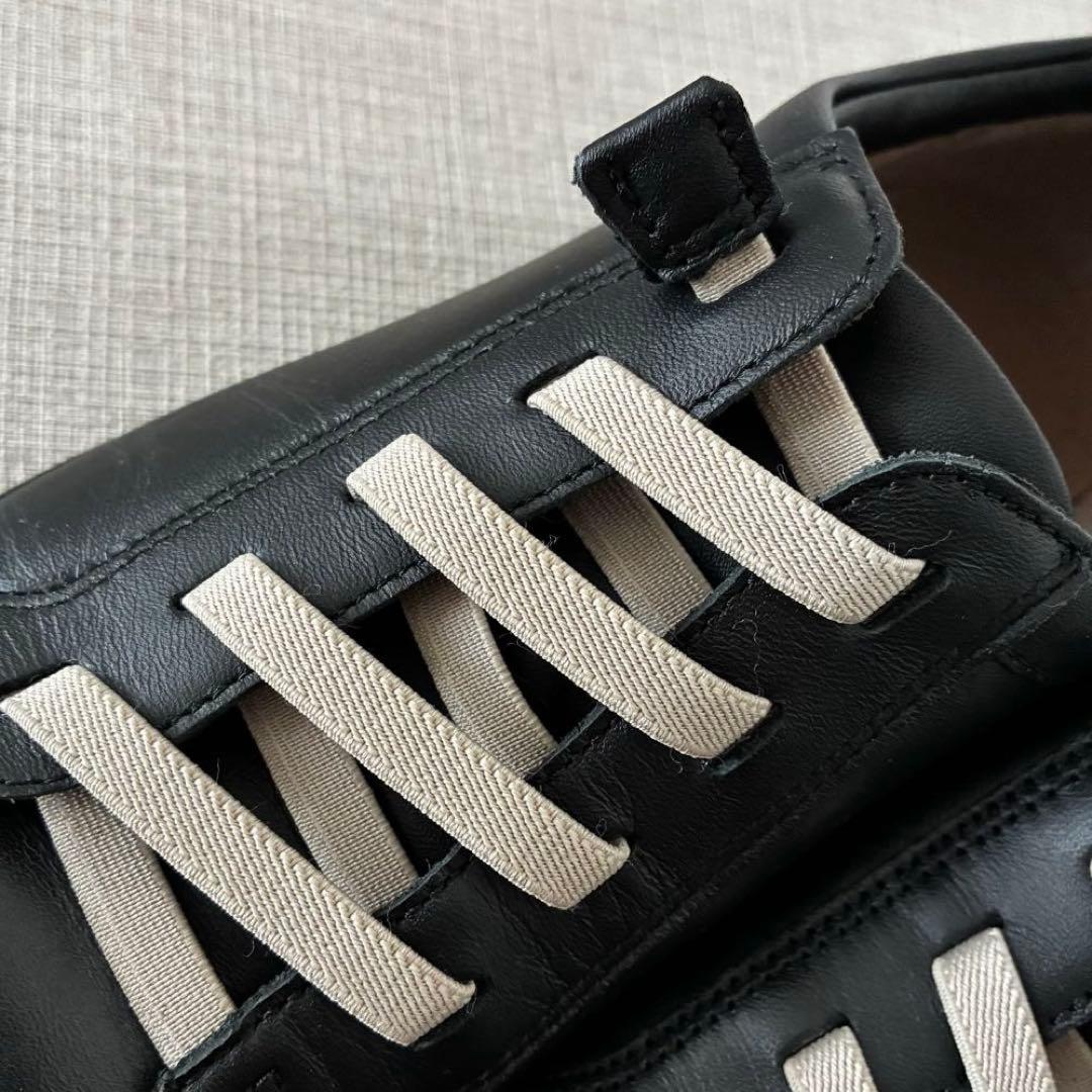 極美品 アキレスソルボ スムースレザー スニーカー 黒 ウォーキングシューズ