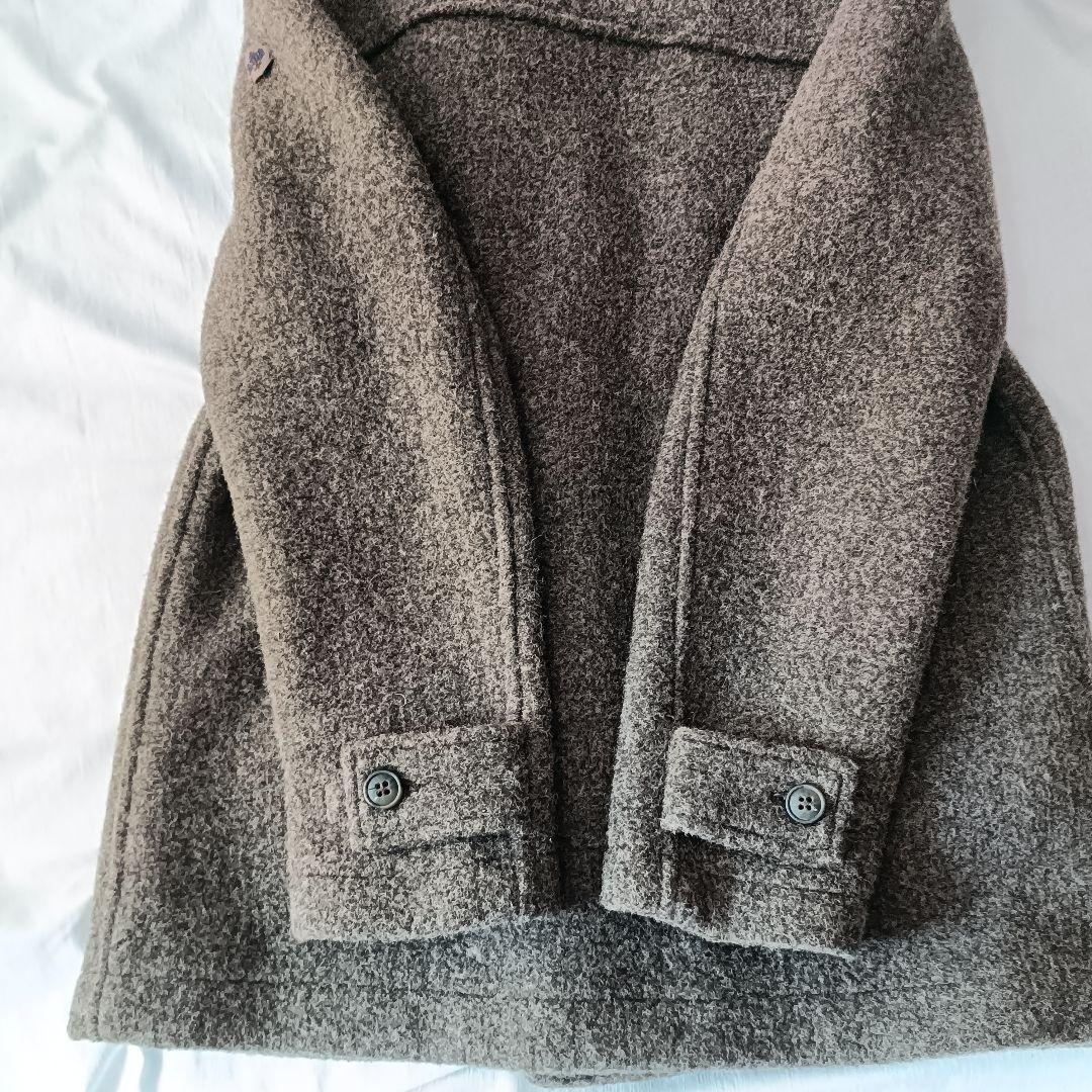 ダッフルコート【NEW ENGLAND】 ウールコート ブラウン 麻