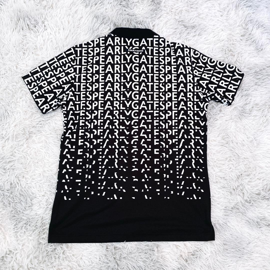 PEARLY GATESポロシャツ　グラデーションロゴ　サイズ５(Ｌ)ブラック
