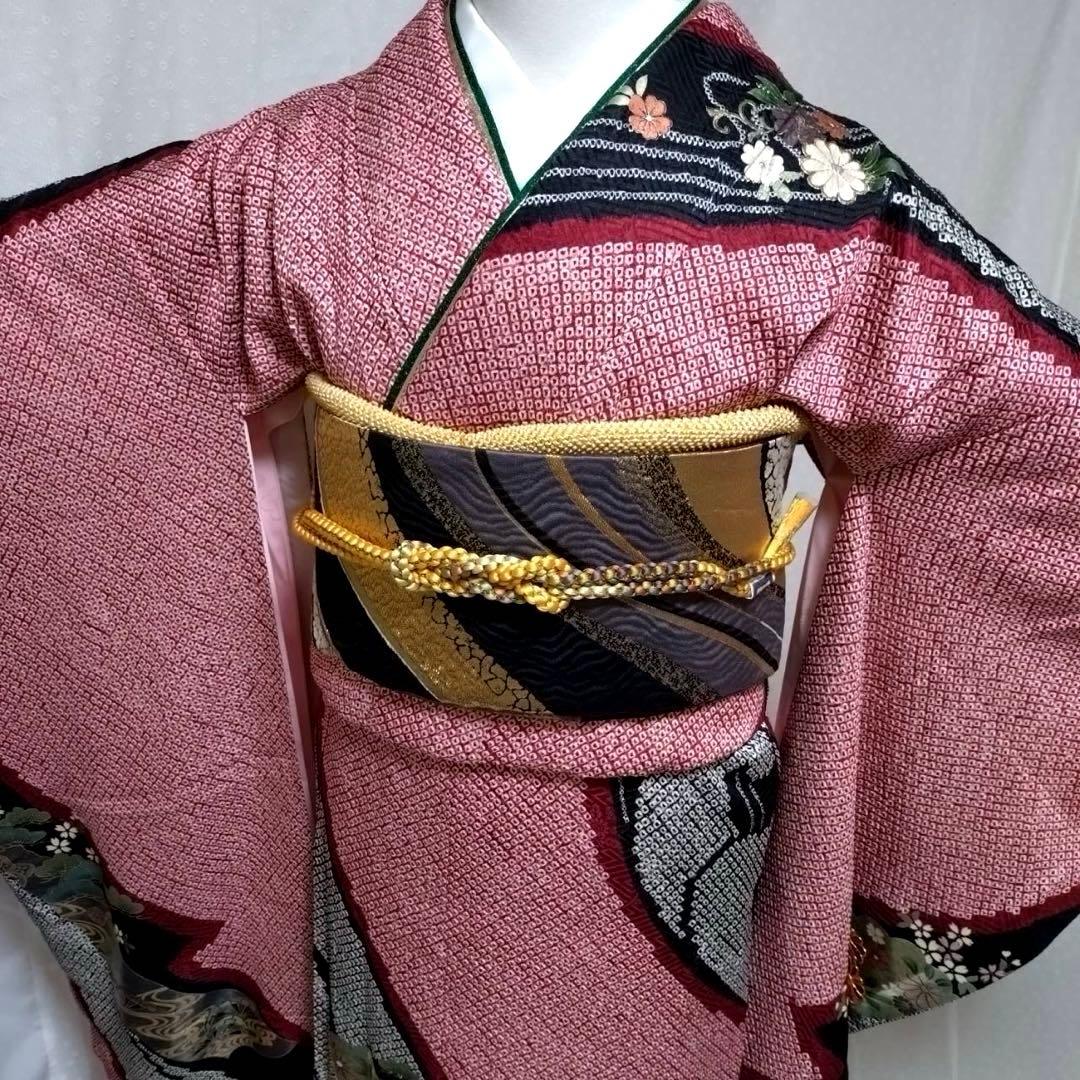 豪華　絞り振袖、長襦袢、半襟、重ね衿　18ー12