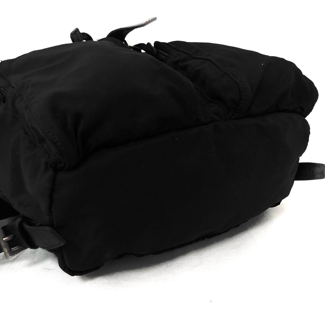 美品　プラダ　PRADA リュック　バックパック　ナイロン　レザー　ブラック　黒