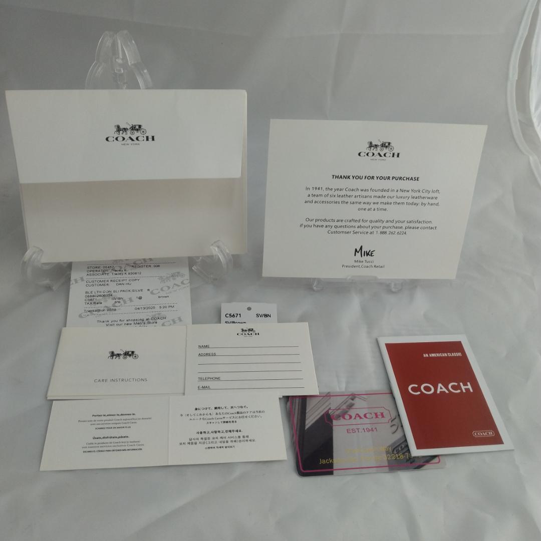 【新品未使用】COACH コーチシグネチャー バックパックリュック茶 C5671