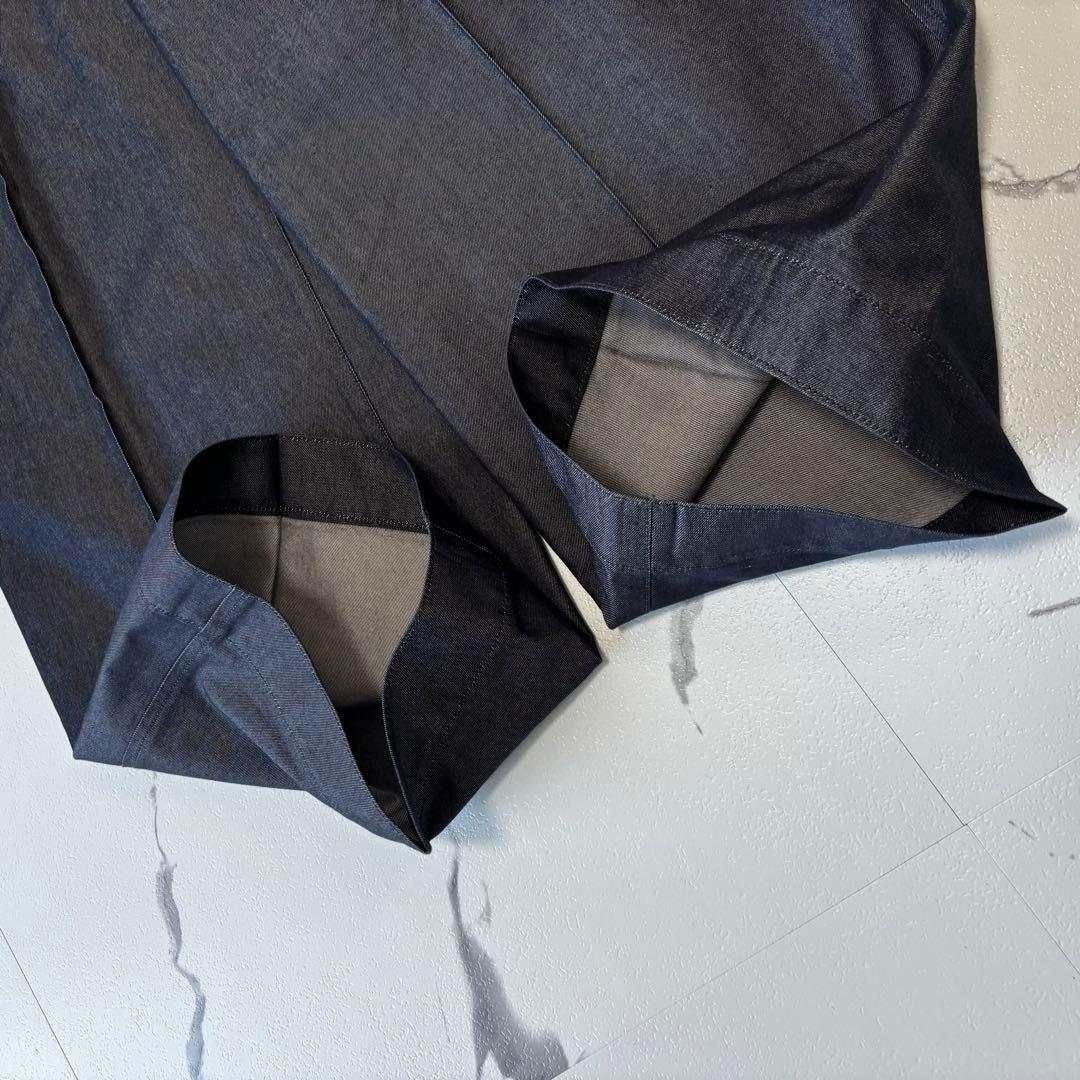 Drawer✨2023SS コットンシルクオールインワン　七分袖　インディゴ　S