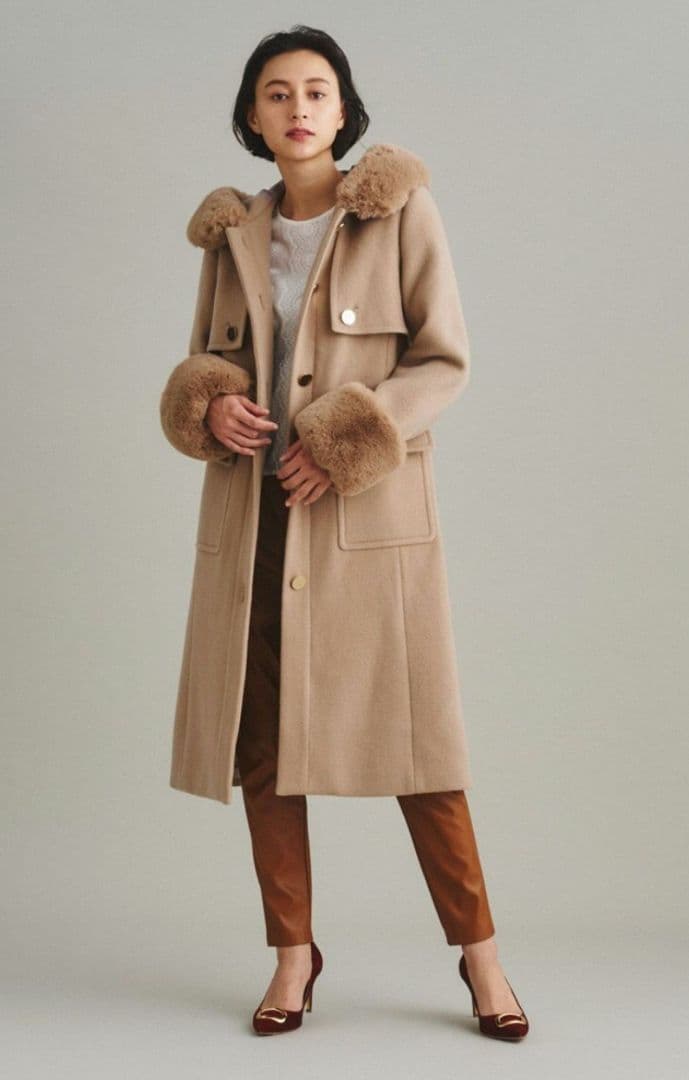 グレースコンチネンタル格安美品定価96800円ファー付フードコート65%オフ