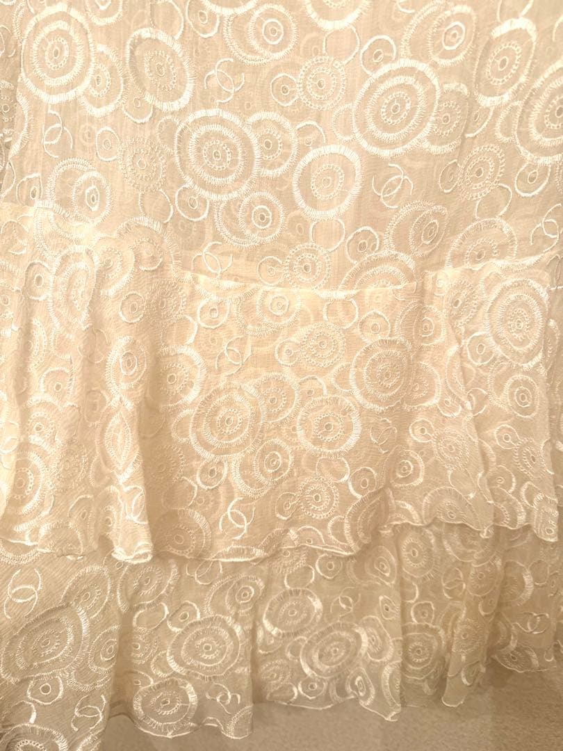 レア　美品シャネル　ホワイトロゴ刺繍ドレス