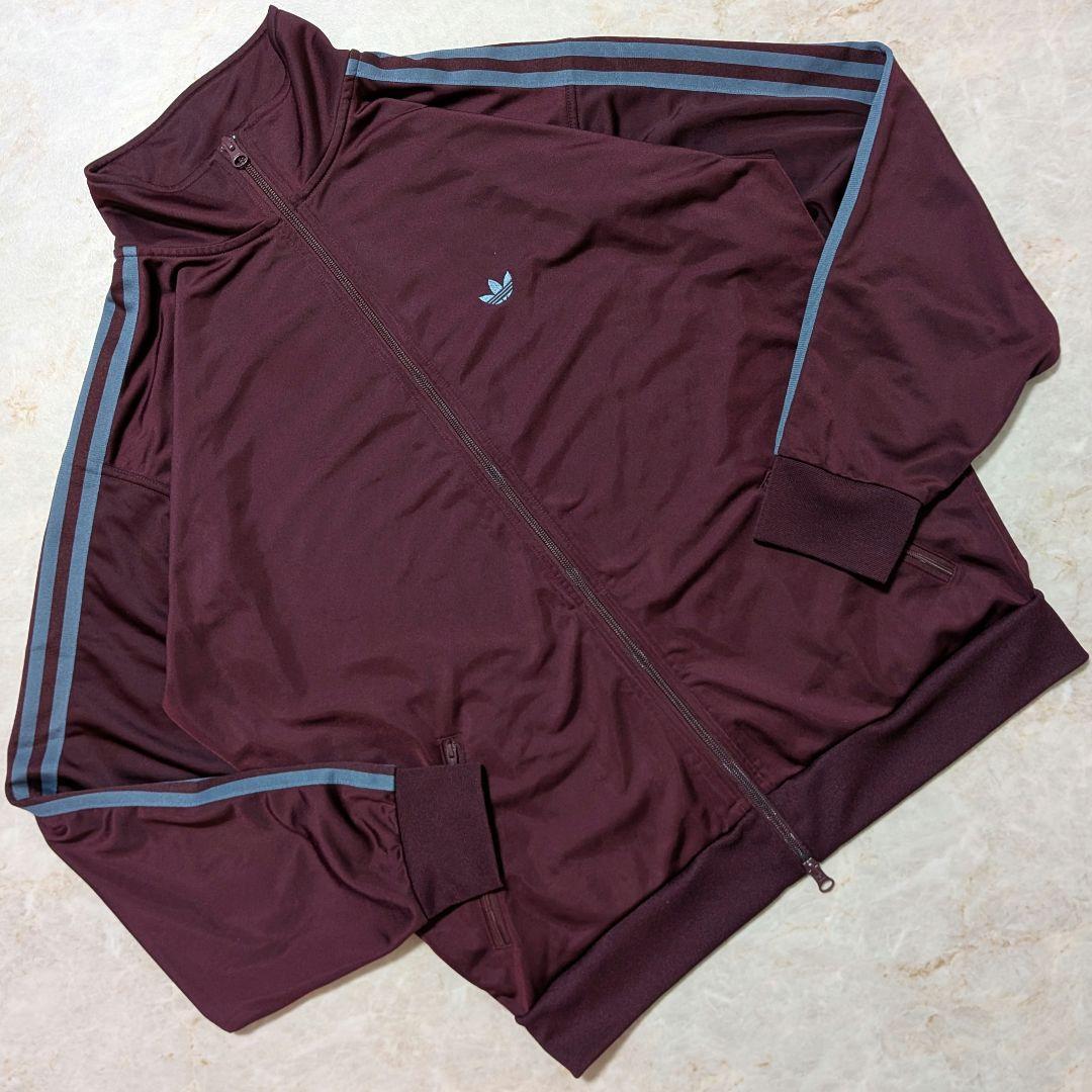 超希少★adidasベッケンバウアートラックジャケットマルーン紫青L相当