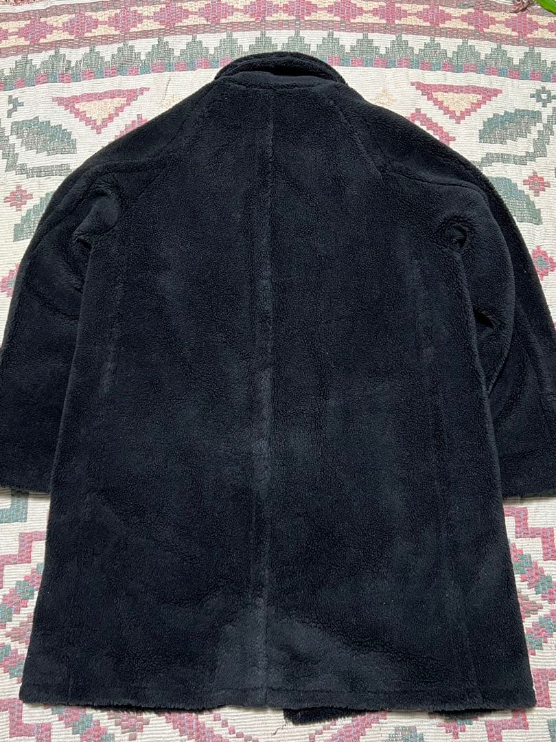 美品 ユナイテッドアローズ 黒 ボアフリース ステンカラーコートLサイズ