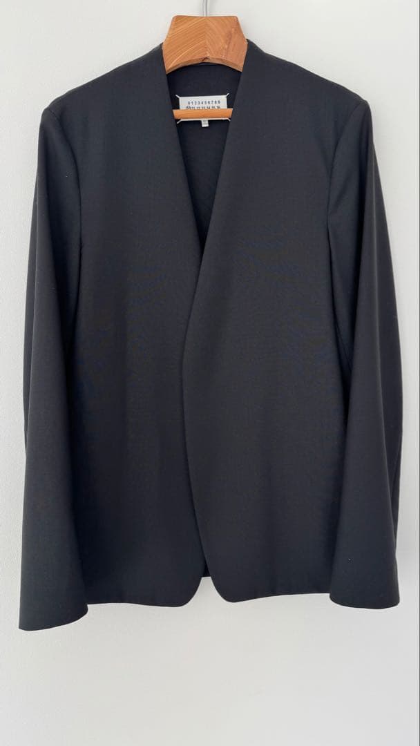 19ssメゾンマルジェラウールノーカラージャケットsize44ブラック