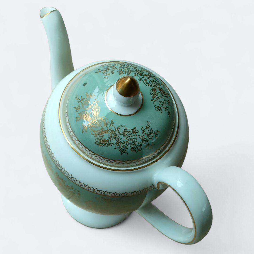 【ウェッジウッド】コロンビア カップ&ソーサー5客＆ティーポット他 黒壺 美品