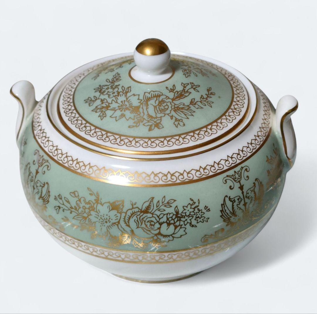 【ウェッジウッド】コロンビア カップ&ソーサー5客＆ティーポット他 黒壺 美品