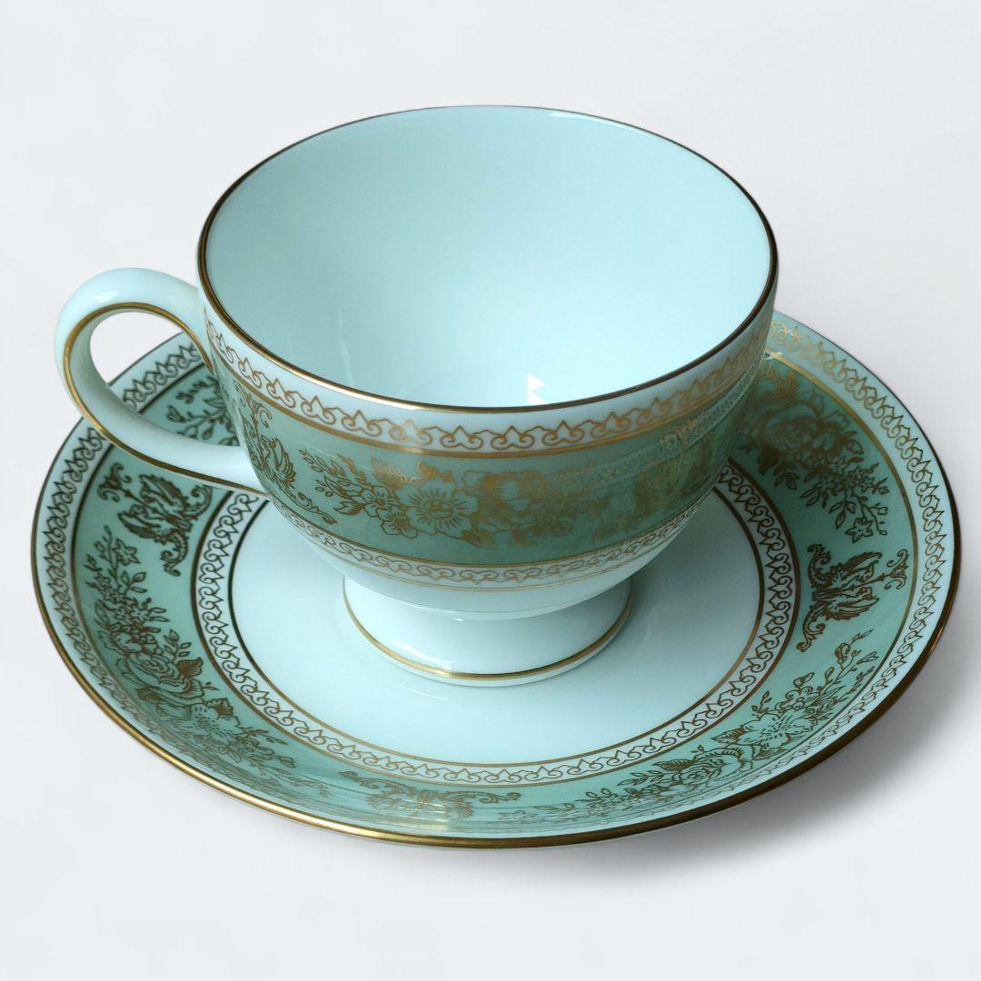 【ウェッジウッド】コロンビア カップ&ソーサー5客＆ティーポット他 黒壺 美品