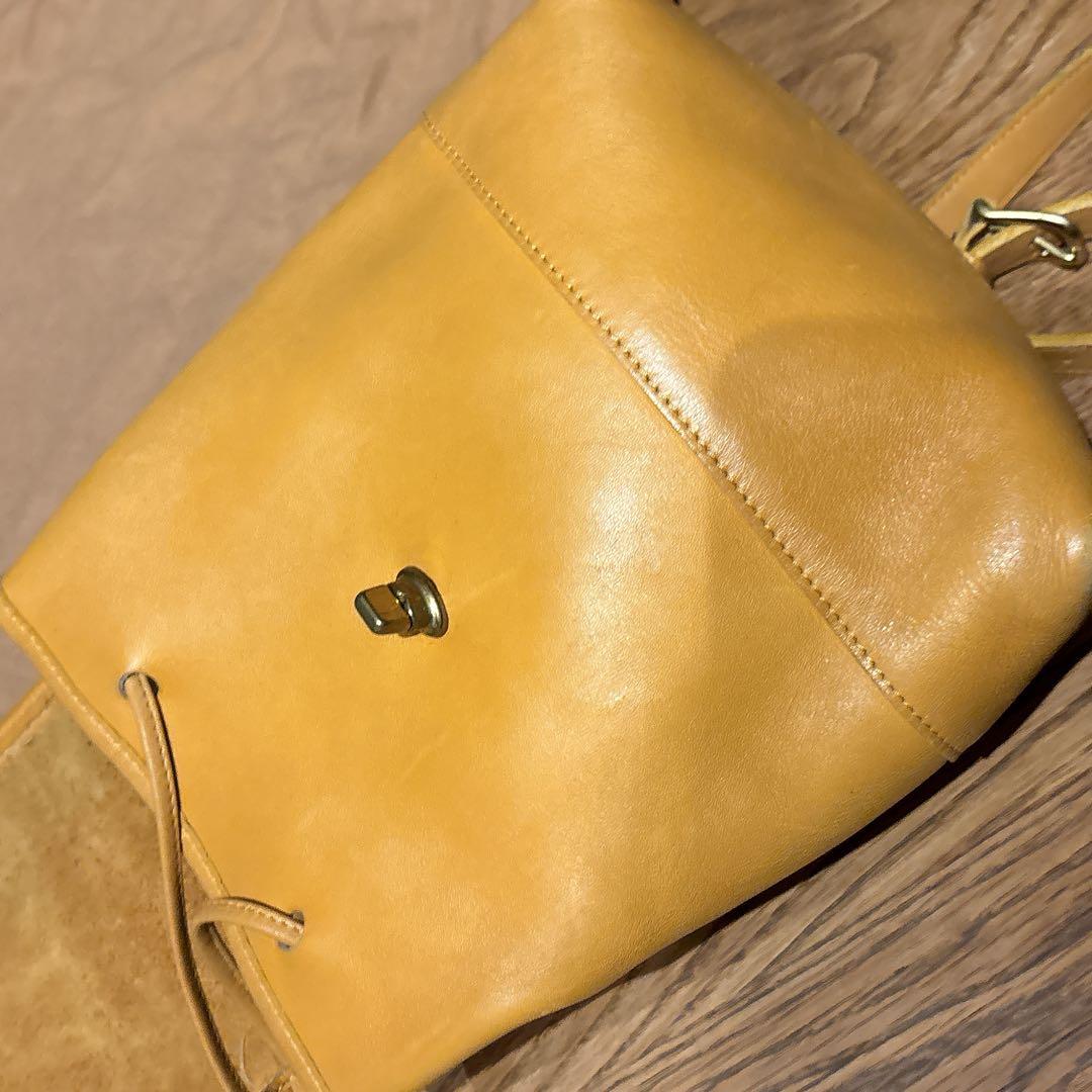 美品 オールドコーチ COACH イエロー系 レザー リュック