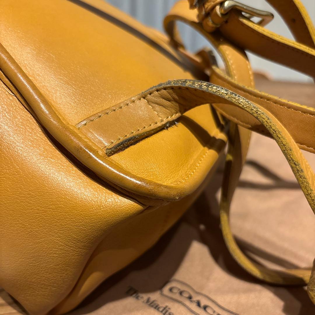美品 オールドコーチ COACH イエロー系 レザー リュック