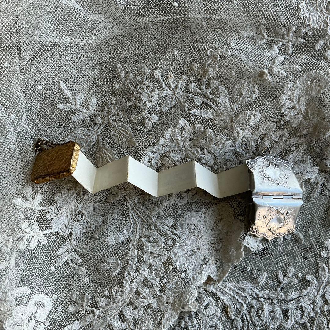 8：フランス アンティーク ミニチュア ハンドバッグ シルバープレート