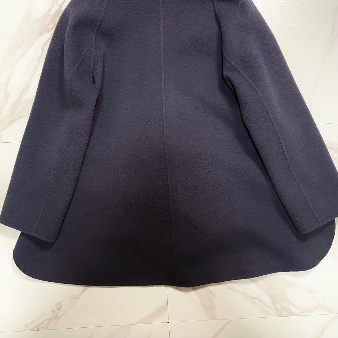 近年✨アナイ シャルムリバーケープコート ノーカラーコート ベルト ウール 38