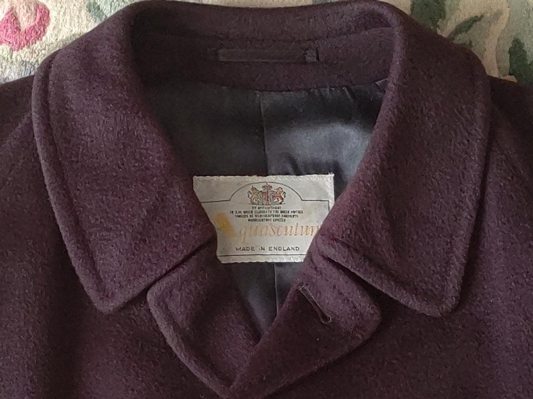 アクアスキュータム Pure Cashmere ステンカラーコート M-L 濃紺