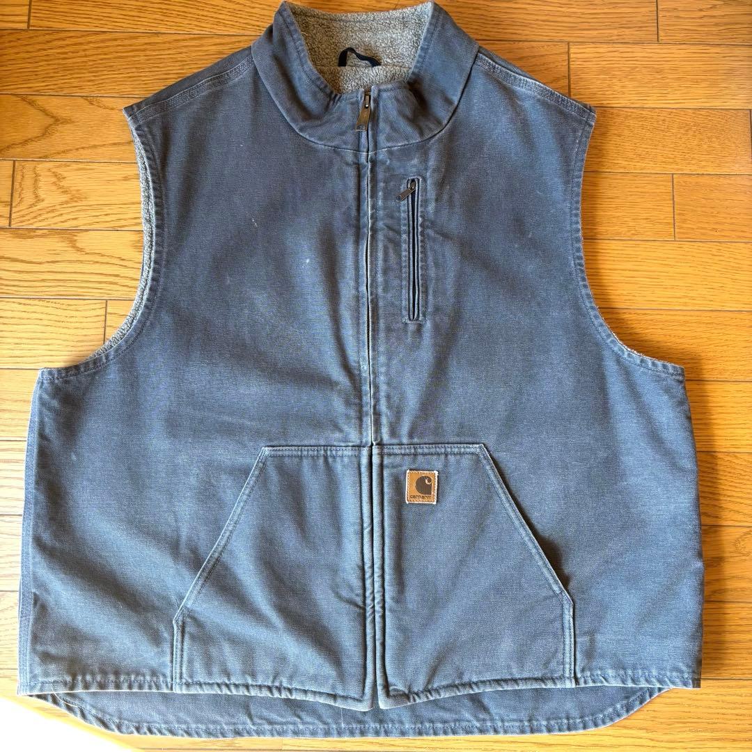 希少】Carhartt カーハート ダックベスト 裏ボア 2XL グレー - メルカリ