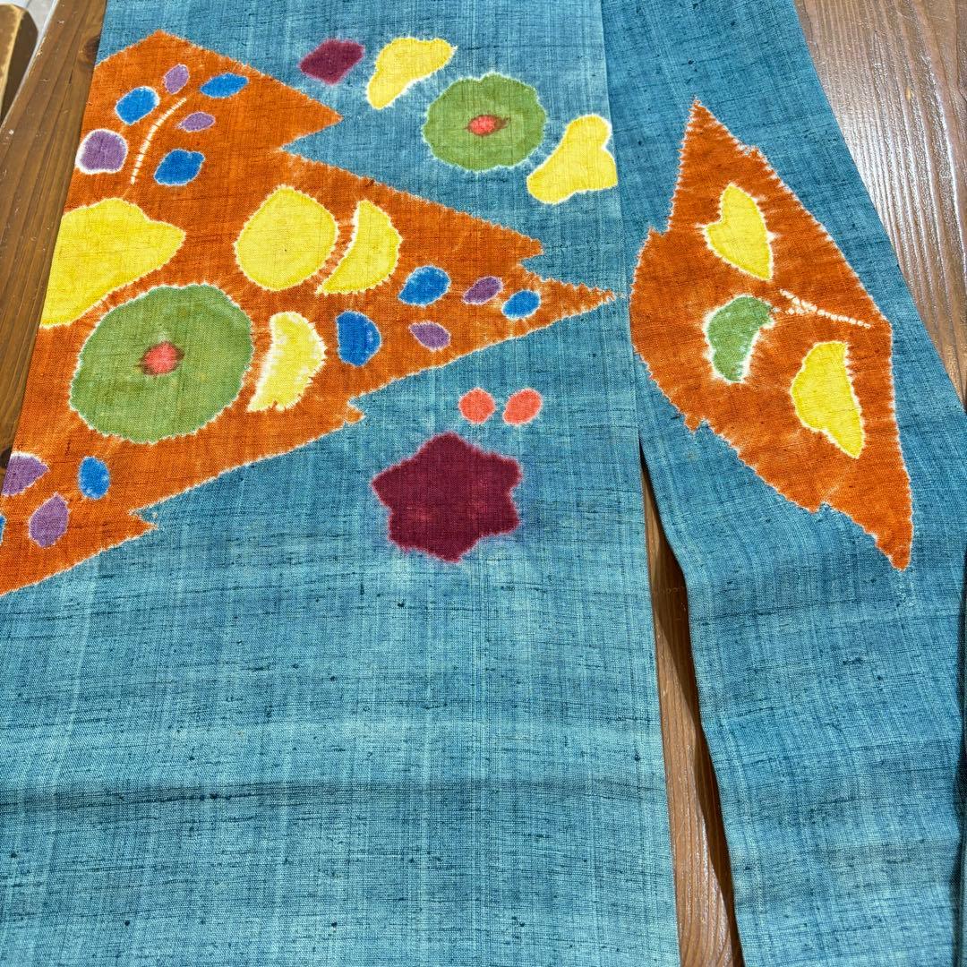 名古屋帯　九寸名古屋帯　染め帯　絞り　紬　カジュアル着物　正絹　o1568