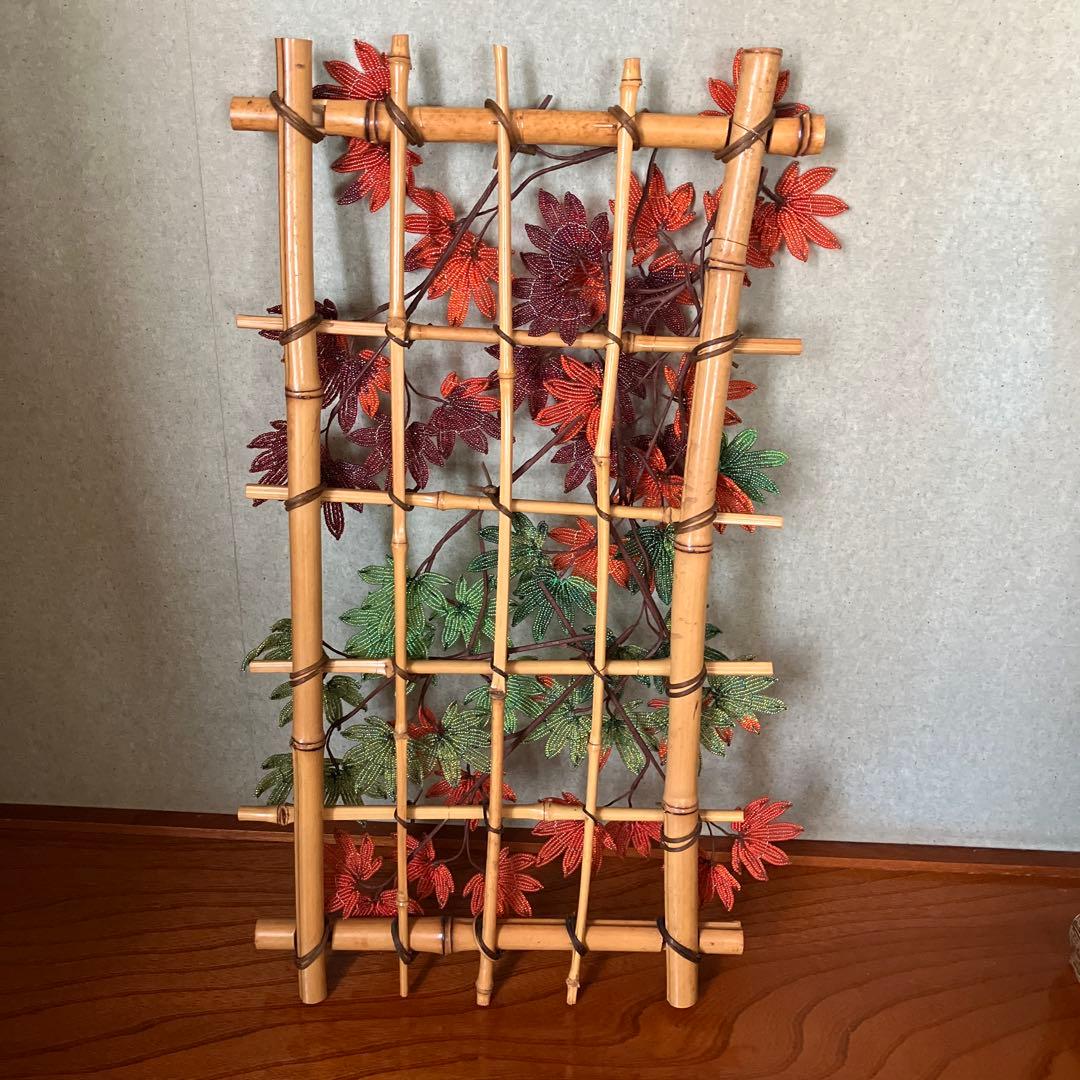 ビーズフラワー　紅葉