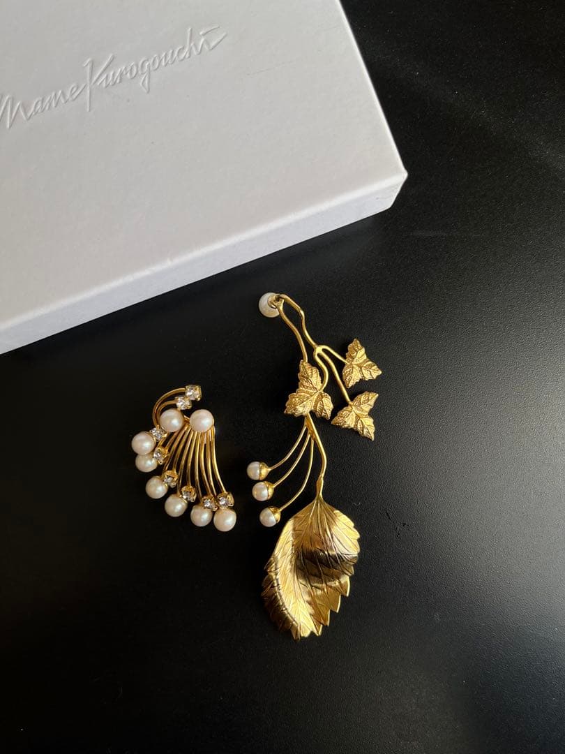 アクセサリー mame Botanical Leaf Asymmetry Earring