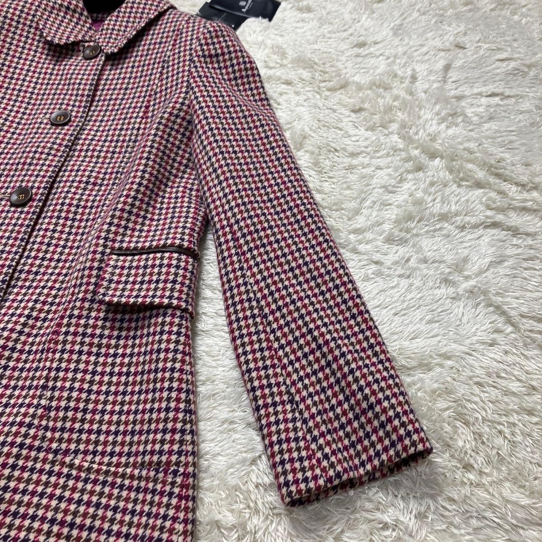 新品タグ付　アクアスキュータム　千鳥柄　ロングコート　定価115500円　10