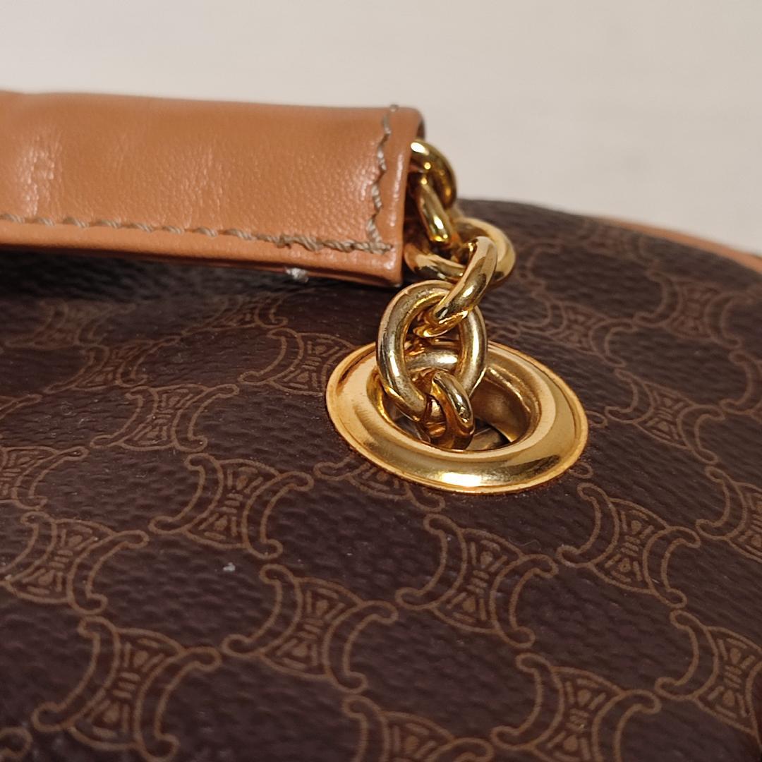 80-4 セリーヌ CELINE マカダム柄 バニティ バッグ PVC レザー