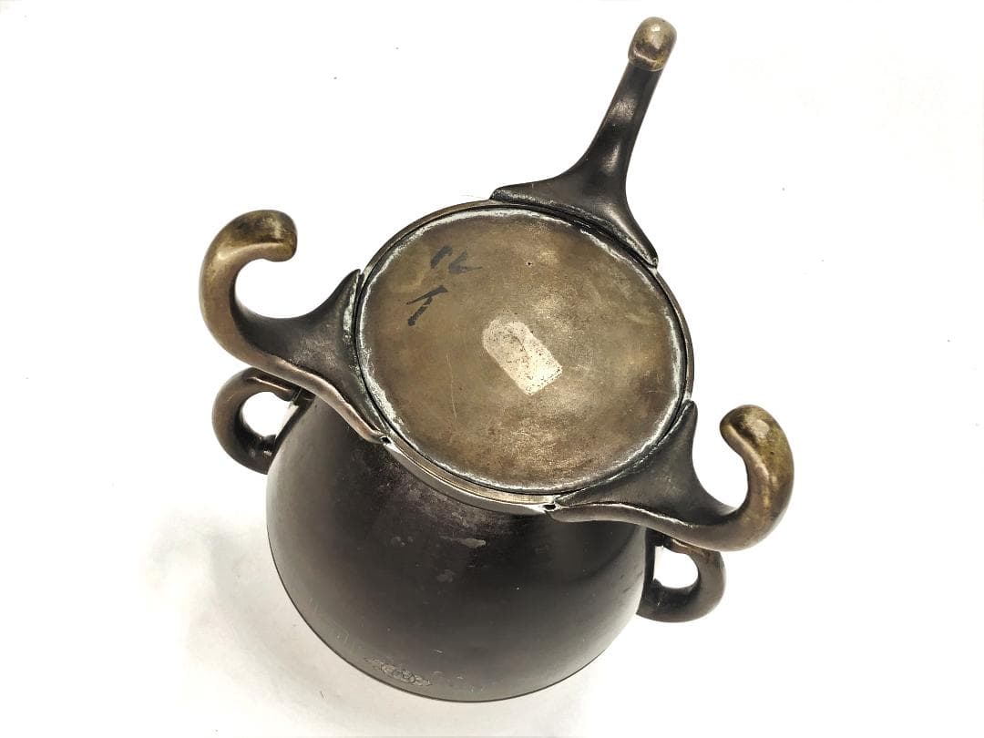 雷紋・和紋象嵌薄端 】 明治～昭和初期 手造彫金 鎌倉蔵出