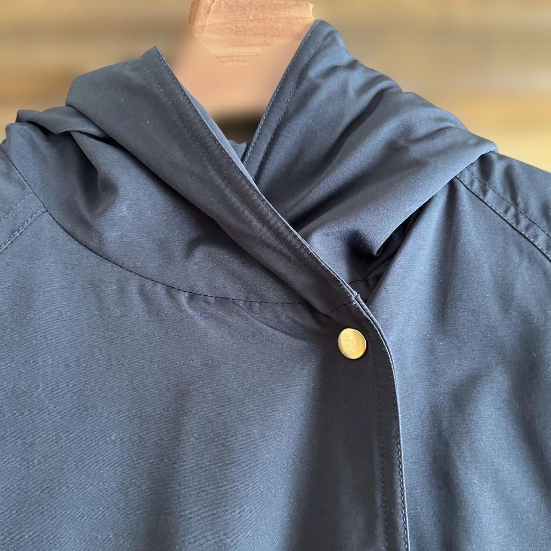 IEDIT フード付きネイビー ダウンロングコート