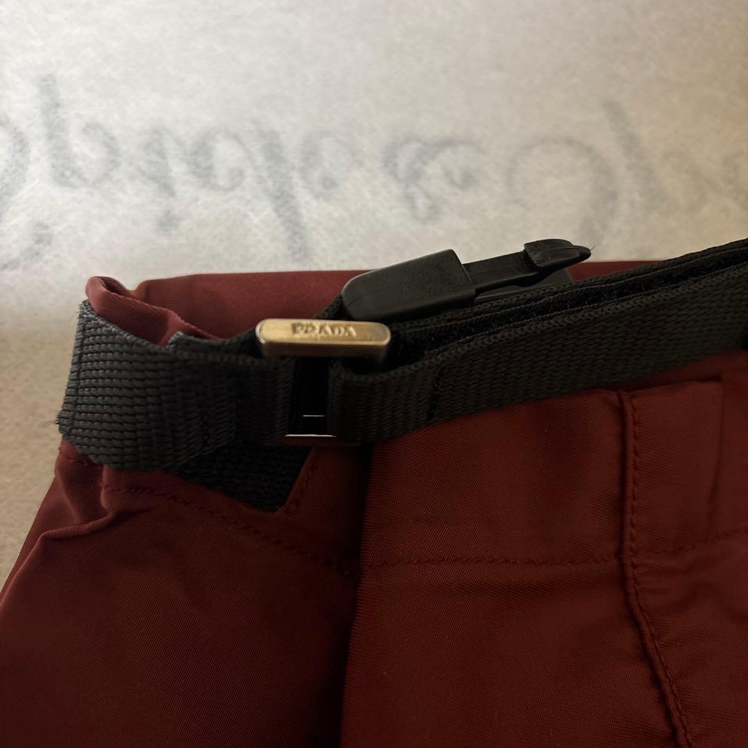 美品レア☆PRADA バーガンディ 赤系ナイロン バックパック　ショルダーバック
