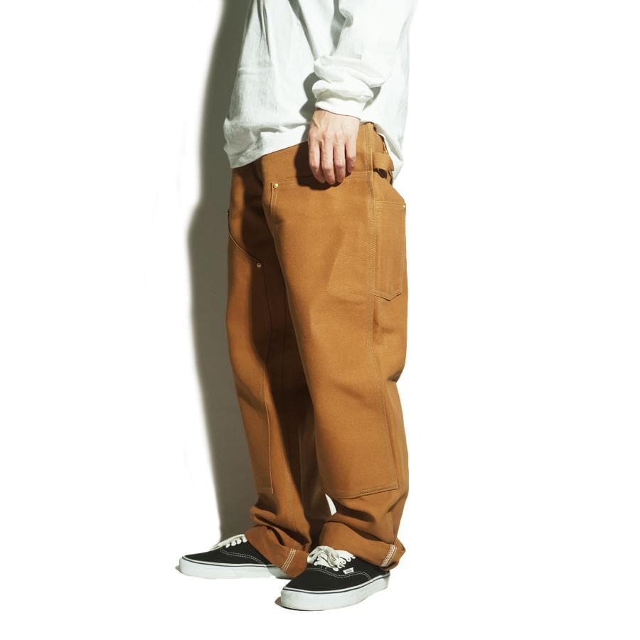 ★米国製本物W34*L32ノンウォッシュCARHARTTダブルニーB01ブラウン