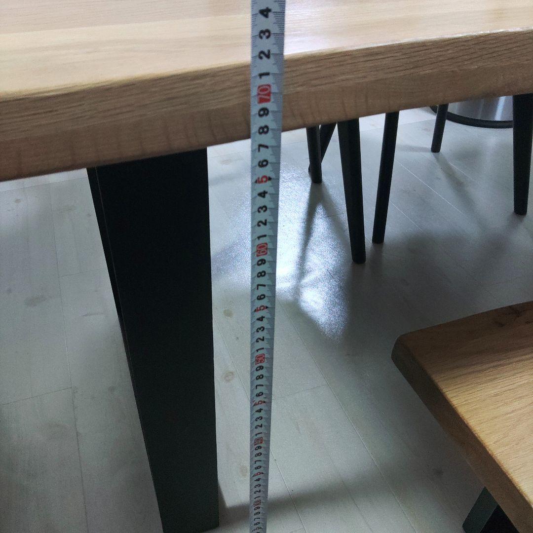 天板4cm 幅160cm ダイニングテーブル 天然木 木目 一枚板風　uk